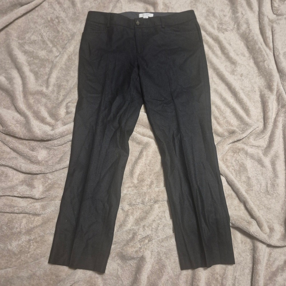 Banana Republic Logan Fit Wool Blend Stretch Petite Dress Pants Black 12P